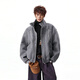 OEMG Harrington deconstructed design cotton jacket men's winter high-end thickened warm wool top jacket brown high quality XL recommended 110-130Jin Jin equals 0.5 kg