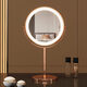 Large LED makeup mirror that can be raised and lowered, telescopic double-sided illuminated mirror, desktop magnifying mirror, adjustable height, 8 inches, silver, straight pole, 3x magnification