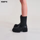 SMFKKICK BOOTS/LEATHER strike leather mid-calf boots/leather inside and outside S0009B3/BW1/W3 WILD BLACK/wild black 36
