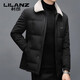 LILANZ мужской короткий пуховик для молодых и средних лет 90, белый утиный пух, утепленный, теплый, для папы морозостойкая хлебная куртка, черный M