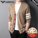 Armani (ARMANI) long-sleeved thin cardigan jacket men's Korean style casual V-neck knitted sweater outer cardigan GA/820 gray S 165/84A