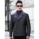 KBXNG劲霸商务男装冬季新款皮衣男士帅气修身短款西装领夹克休闲外套潮 黑色 M 165-100-115斤