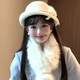 Xiaohongshu Women's Bow Beret Autumn and Winter Fisherman Hat White Wool Thousand Gold Hat