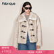 Fabrique Beige Gradient Imitation Fox Fur Large Lapel Horn Button Short Fur Jacket 2025 Winter Beige XS