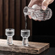 Sanqihu Chinese-style liquor cup set striped glass one-cup wine pot home wine cup spirits wine set 4 pots 4 cups