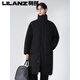 Lilang Autumn and Winter 90 White Duck Down Down Jacket Men's Medium Long 2025 New Coat Style Stand Collar Windbreaker Warm Jacket Black M