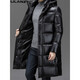 LILANZ mid-length men's down jacket winter new warm hooded casual extreme cold thickened jacket for young and middle-aged men black 18-6706 S 165