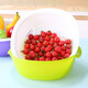 Camellia double-layer square round water filter sieve frame plastic dripping basket fruit basket multi-purpose vegetable washing basket washing fruit draining basket new orange