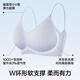 Herbal primary color wire-free breathable seamless women's bra large breast push-up adjustable color spaghetti straps bra blue spaghetti straps S (70ABC)