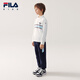 FILA antibacterial function FILA children's clothing long-sleeved 2026 spring new men's and older children's POLO shirts Jade White-WT 170