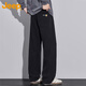 JEEP Jeep casual pants men's autumn and winter thickened straight sweatpants twill warm long pants men's navy blue XL