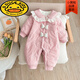 G.duck baby clothes autumn and winter new style princess baby girl thin cotton jumpsuit thickened full-month newborn outing cover off-white 73cm recommended 3-6.5 months 12-17Jin Jin equals 0.5 kg