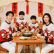 He Jiagong's Year of the Horse parent-child outfit for a family of three long-sleeved sweaters 2026 autumn and winter new children's knitted mother-daughter red New Year greetings Horse head red sweater 80