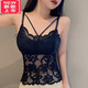 LangSha (LangSha) bra-free camisole women's outer wear trendy camisole hot girl top small strap beautiful back bra all in one 2055# one piece black one size fits all recommended 80-120Jin Jin is equal to 0.5 kg d
