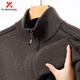 KBXNG Jinba Business Men's Wool Thickened Knitted Sweater Fall and Winter Style Stand Collar Zipper Casual and Versatile Business Men's Wear Alpine Green 3XL 185/56