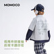 Mami Maka (MOMOCO) children's clothing boys' shirts 2026 spring style medium and large children's fashion versatile trendy shirts gray 110