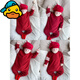 G.duck Chinese New Year parent-child outfits for a family of three in autumn and winter, western-style family outfits, red knitted sweater, baby jumpsuit, round neck, red 165 Adult S (80-100Jin Jin is equal to 0.5kg)