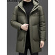 LILANZ men's mid-length down jacket middle-aged men's business casual versatile hooded warm white duck down jacket trendy black 18-25803 M 170