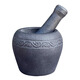 MPPMCK black gold stone mortar garlic pounder medicine jar stone household medicine mortar stone garlic mortar small grinder stone Gu mortar diameter 13CM