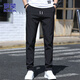 ROMON pants men's spring new men's business casual pants trendy slim commuter straight trousers black 36