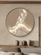 Mu Dianxing Wabi-sabi Wind Nine Fish Gathering Talents Picture Living Room Entrance Decorative Painting Round Hanging Picture Restaurant Dining Table Sideboard Mural Mountain Nine Fish-A Gold Frame Diameter 120cm Crystal Porcelain Painting