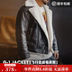 Madden workwear American G1 flight suit jacket bomber imitation lamb velvet pebbled leather jacket warm thick jacket men winter black bomber leather jacket/imitation leather jacket plus velvet thickening/leather jacket men's XL