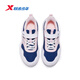 Xtep Children's Shoes Children's Leather Winter Warm Cotton Shoes Girls' Velvet Running Shoes Dark Blue/Xtep White/Water Pink 34
