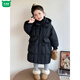 Wooden wooden house girls' down jacket winter 2026 new style children's style thickened baby fashionable white duck down winter long coat pink 130 cm