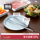 Shuangshan stainless steel food tongs self-service home non-slip barbecue steak barbecue tongs kitchen frying cooking meal sharing tongs 28cm hot pot, for frying