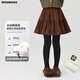 Moonkids children's winter short skirt autumn and winter red girls corduroy princess skirt thickened New Year skirt New Year's wear winter