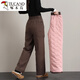 Woodpecker straight down pants women's outer wear winter 2025 new thickened brown mother's cold and windproof northeastern cotton pants for the elderly card color one size fits all 2685-95Jin Jin equals 0.5 kg