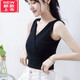 LangSha (LangSha) black short cross vest suspender women's 2024 spring and summer new style inner and outer design bottoming top black XL 105-114Jin Jin equals 0.5 kg
