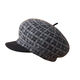 Lanshiyu (LANSHIYU) woolen plaid hat for women autumn and winter beret plaid fashion warm wool painter hat fashionable octagonal hat for women red and blue plaid M 50-58CM