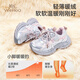 YEEHOO autumn and winter girls' daddy shoes, inner force warm velvet, medium and large children's outdoor casual cotton shoes 2025 warm sports shoes, silver/pink (size is small, it is recommended to go up one size) 31 inner length 19.8cm, suitable for feet 18.8-19.3cm long