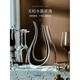 MUMUU-shaped red wine decanter, household wine divider, crystal glass red wine jug, 6 pieces, white grapes + U-shaped decanter + European-style wooden cup holder 400ml