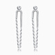 Pt.Charm platinum earrings for women, creative paper clip earrings, novel style pt950 platinum earrings as a gift for wife and girlfriend, ready stock 1.7-1.8g pair