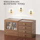 Vipero cosmetic mirror storage box one-piece cosmetics storage box desktop wooden one-piece dustproof with mirror four drawers default