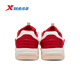 Xtep shopping mall same style children's sneakers spring for girls, medium and large children, leather surface wear-resistant, non-slip, lightweight and breathable casual shoes, sail white/transcendence red 35