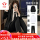 FANAOGE Korean style black suit suit for female college student defense suit black jacket teaching job interview professional formal wear 4-piece suit tie + suit + white shirt + pants M Recommended 95-110 Jin Jin equals 0.5 kg Urgent items will be sent on the same day - contact customer service for SF Express