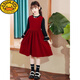 G.duck3-16 years old children's clothing girls dress autumn and winter 2024 new style little girl style princess skirt suit children two pieces Q16 wine red skirt (single skirt) 140