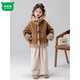 Mumuwu 2026 new winter style girls' velvet jacket, buckskin fur all-in-one warm top, little girl's short winter coat, purple 170