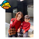 G.duck Chinese New Year parent-child outfits for a family of three in autumn and winter, western-style family outfits, red knitted sweater, baby jumpsuit, round neck, red 165 Adult S (80-100Jin Jin is equal to 0.5kg)