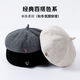 Wine-style senior's new large head circumference beret for women 2024 Korean version simple solid color autumn and winter fashionable literary Hong Kong style retro pumpkin hat black sweet and lazy