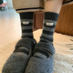 Wool striped cloth label socks women's mid-calf socks autumn and winter thickened plus velvet warm ins trendy Birkenstock stockings coffee khaki milk white medium gray light gray one size fits all size 3540 warm care