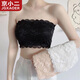 Jingxiaoer tube top bra for women, anti-exposure sexy bottoming shirt with inner wrap, lace, breathable, thin, one-piece, strapless, lace MOX (white + black)