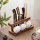 Pupan Walnut Tea Ceremony Six Gentlemen Storage Shelf Solid Wood Pen Holder Pen Holder Tea Ceremony Accessories Set Complete Collection of Tea Making Tools Walnut Wood-Multifunctional Tea Ceremony Rack