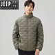 JEEP SPIRIT модная тонкая мужская куртка-пуховик с воротником-стойкой и подкладкой, зимняя новая легкая теплая мужская куртка темно-зеленого цвета M 170