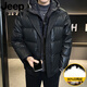 JEEP吉普国际品牌羽绒服男士2025冬季新款短款加厚保暖假两件休闲外套 YR23-8095黑色 M M 建议160-170c90-110斤