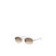 PRADA women's sunglasses, light-blocking, anti-UV, clear vision, lightweight, full-frame steel oval sunglasses, nude color 49