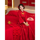 Wanzhuang New Chinese Style Red Toasting Wear Women's Autumn Two-piece Set Red Set S